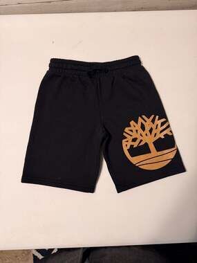 Timberland Boys Big Logo Fleece Pull-On Athletic Shorts Black Size S (8)